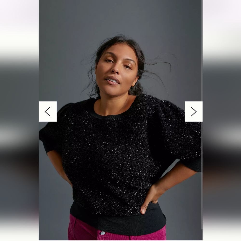 Maeve Anthropologie Pamela Tinsel Shimmer Sweater - Picture 7 of 14